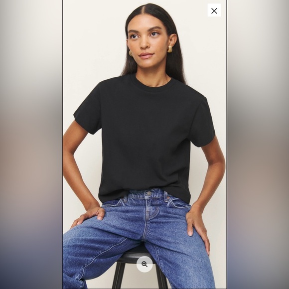 Reformation Rowan Crew Tee Black - Size XS - Picture 2 of 4